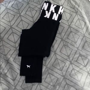 Pink side mesh leggings